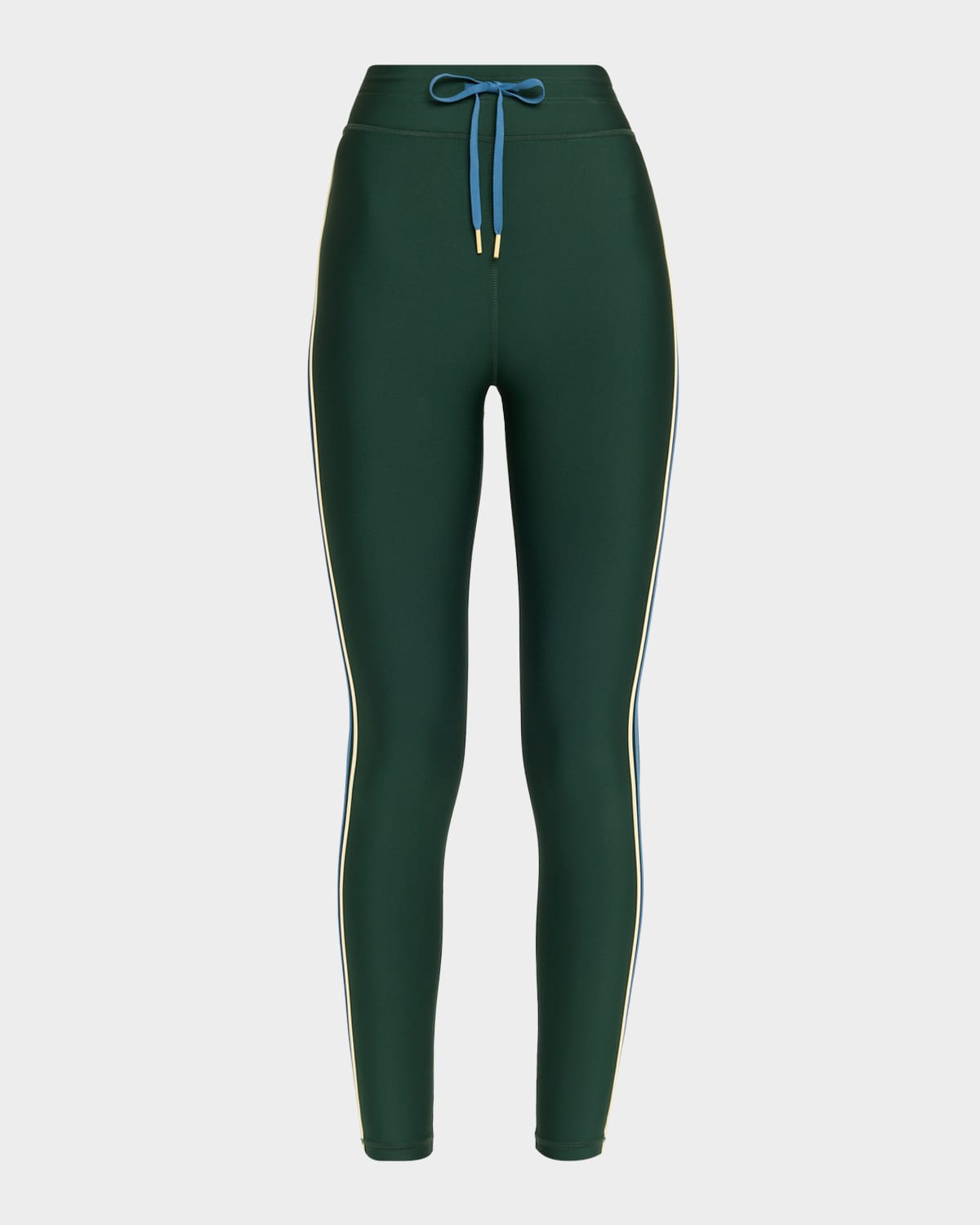 The Upside Maneki Drawstring Midi Leggings, 25"l In Green