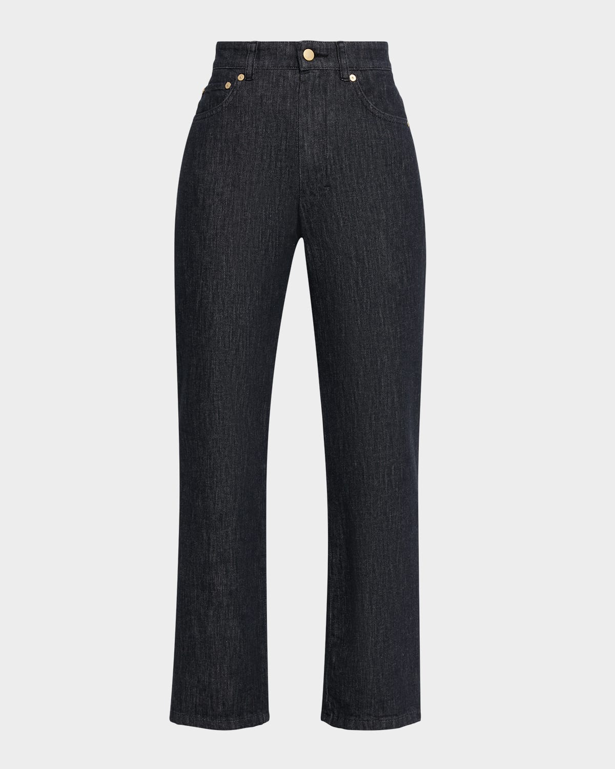 Max Mara Denim Ankle Jeans In Black