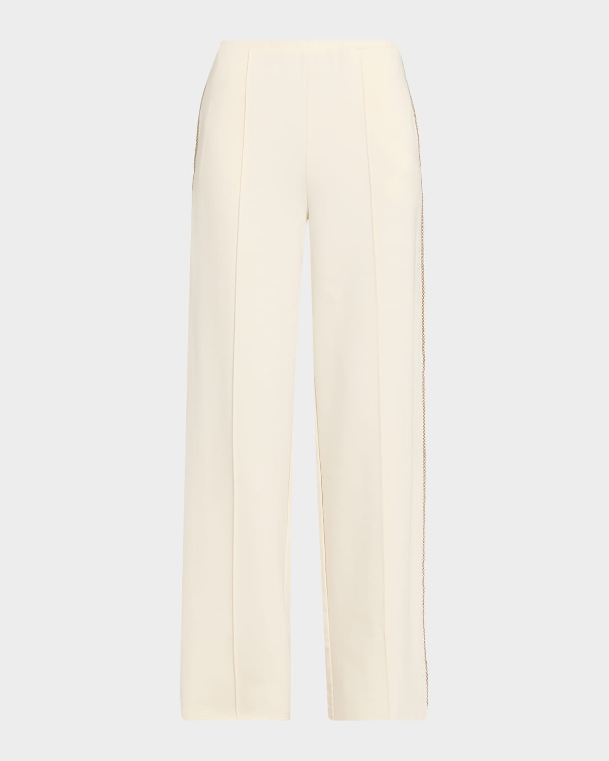 The Upside Hamsa Milou Pintuck Wide-leg Sweatpants In White