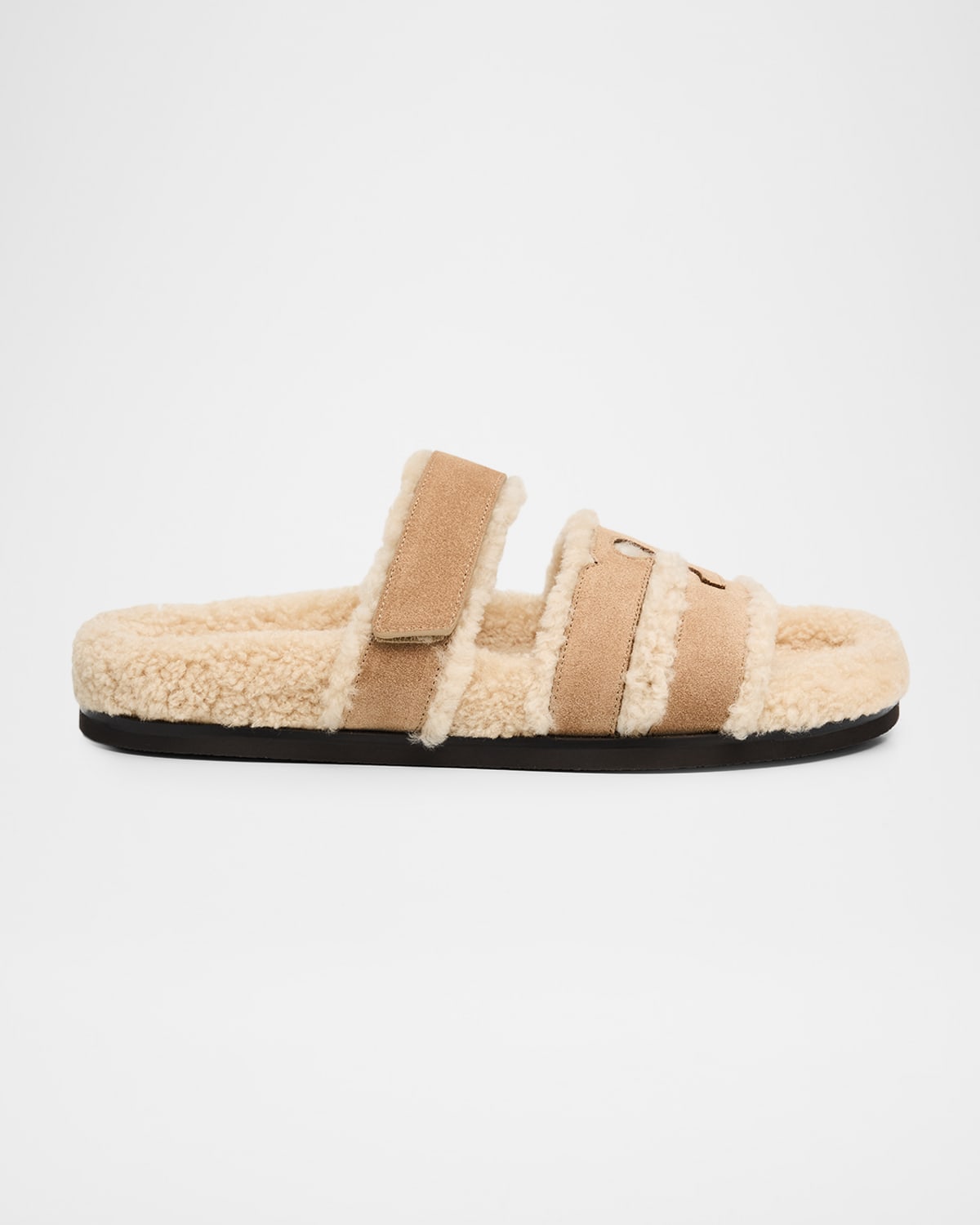 Tory Burch Ines Shearling Sport Slide Sandals In Animal Print