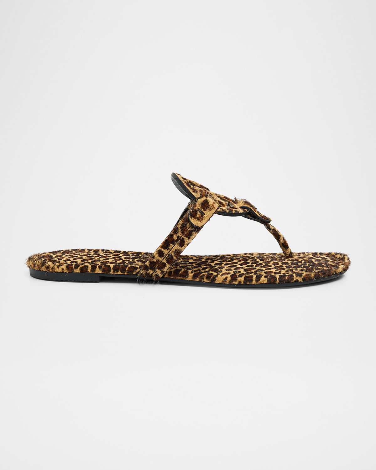 Tory Burch Miller Leopard-printed Calf Hair Sandals In Multi