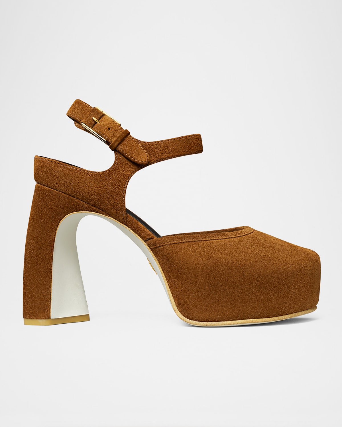 Tory Burch Peep-toe Suede Platform Sandals In Brown