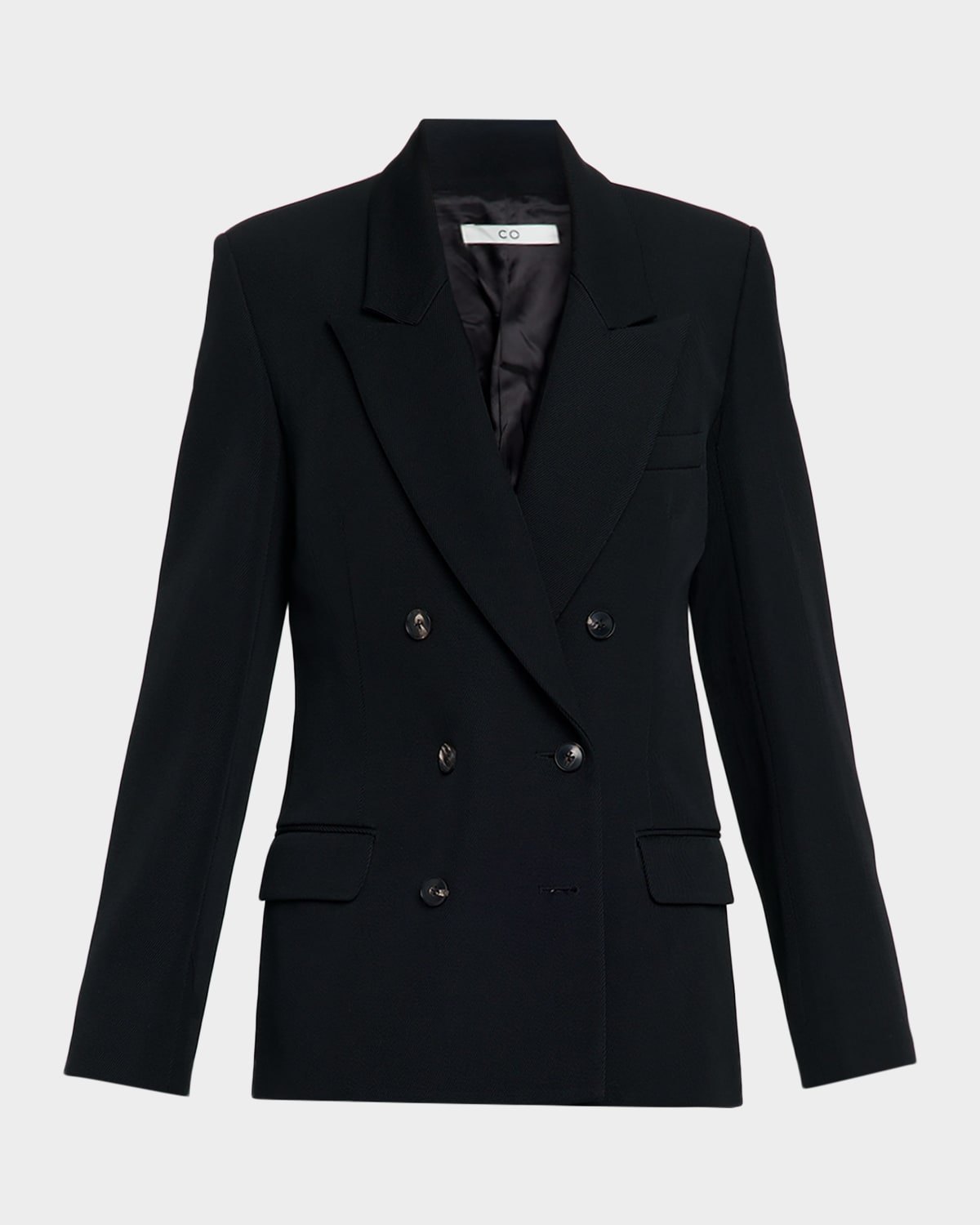 Co Double-breasted Tuxedo Jacket In Black