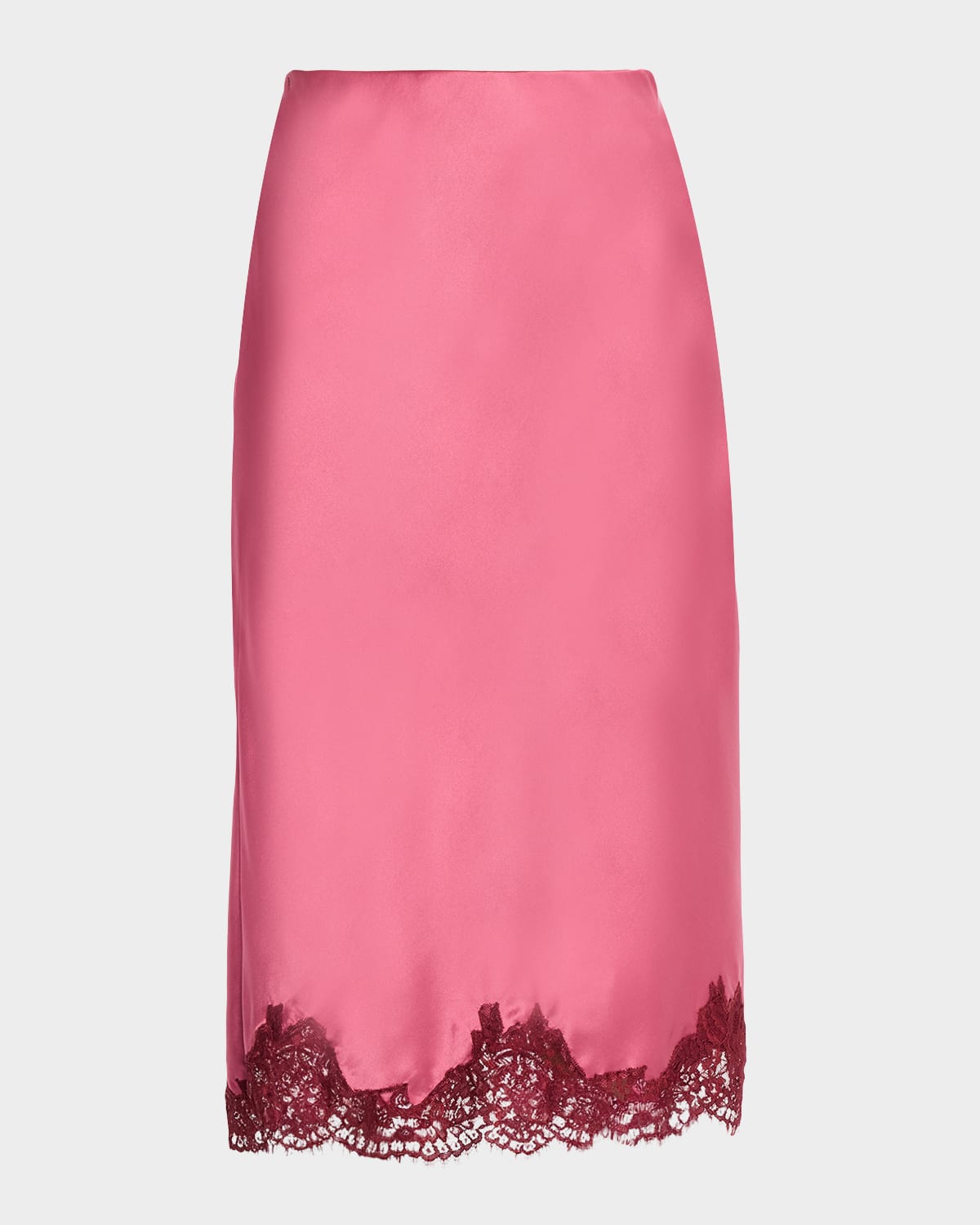 Loveshackfancy Malina Silk Midi Skirt In Pink