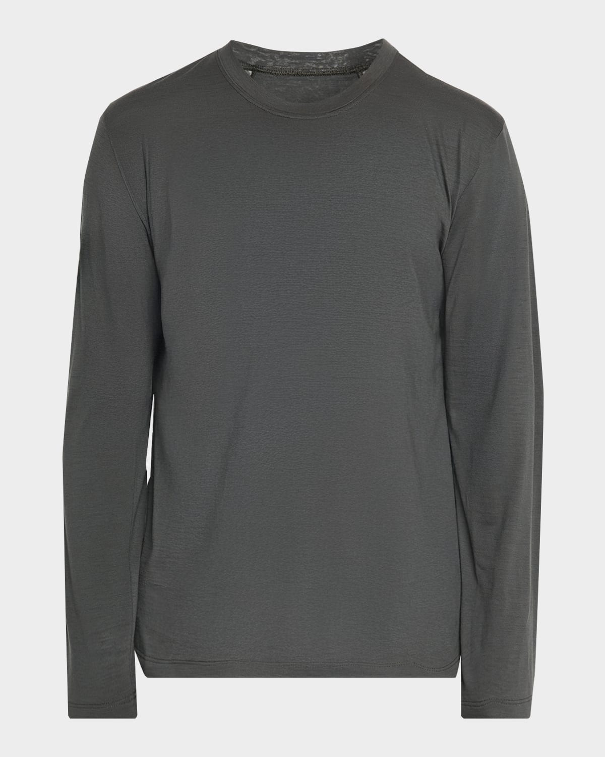 Sease Men's Easy-care Wool Jersey Long-sleeve T-shirt In Green