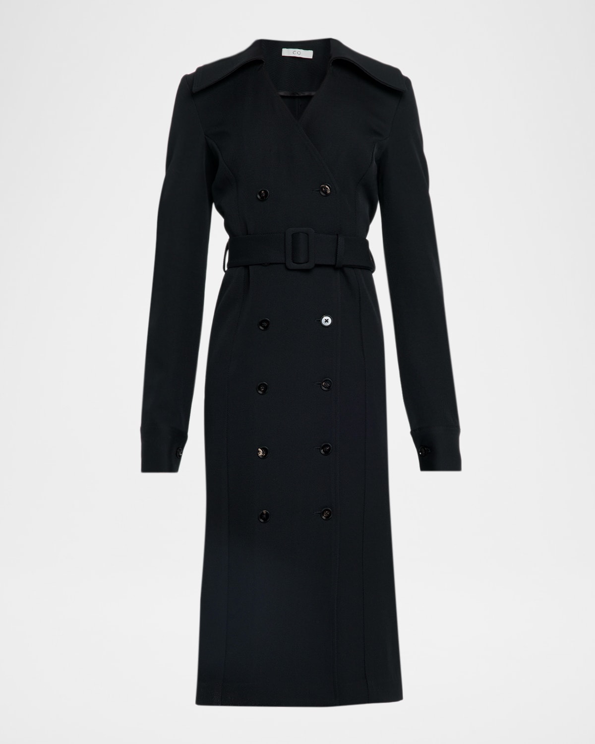 Co Double-breasted Belted Midi Sartorial Dress In Black