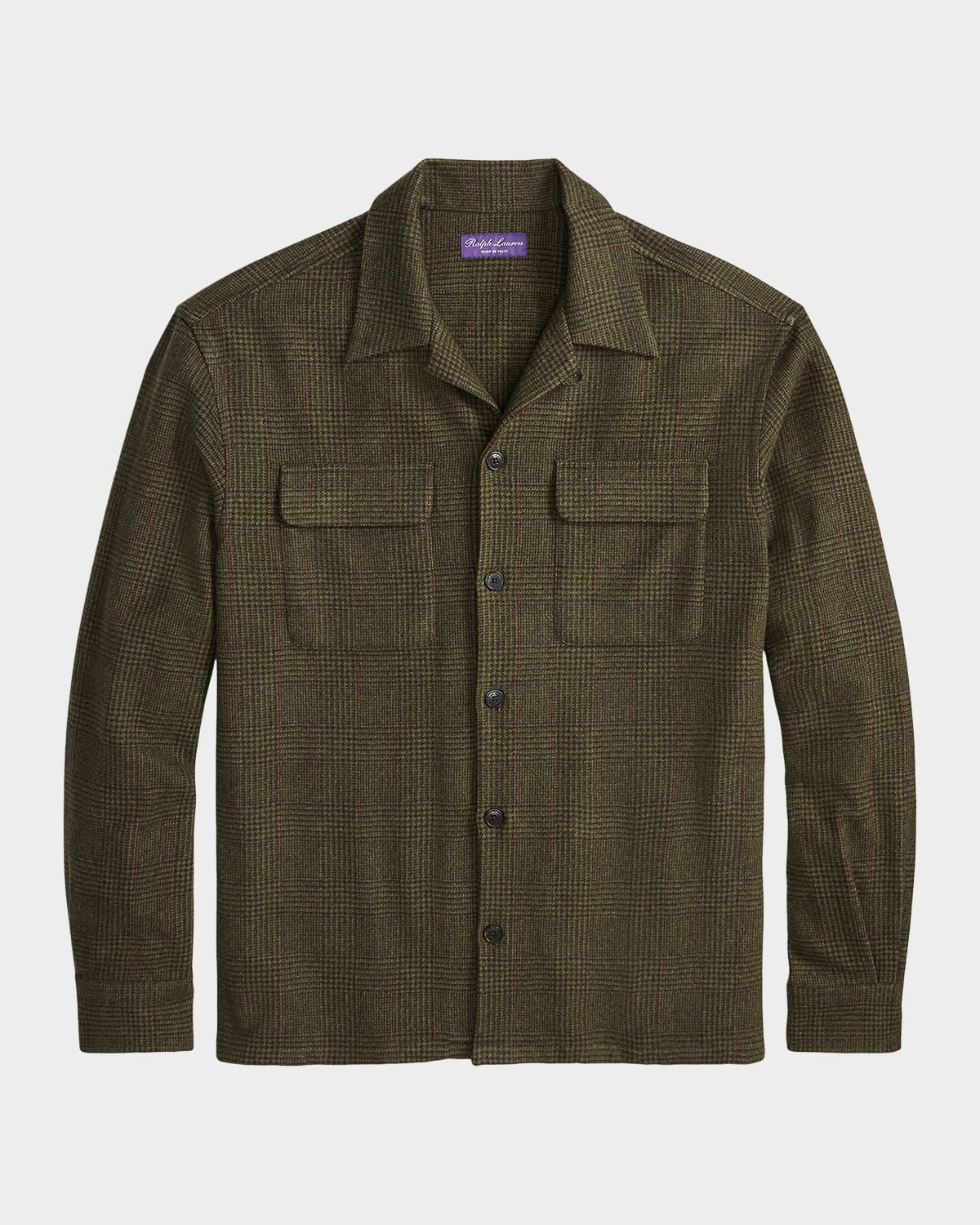 Ralph Lauren Men's Cashmere Glen Plaid Overshirt In Brown