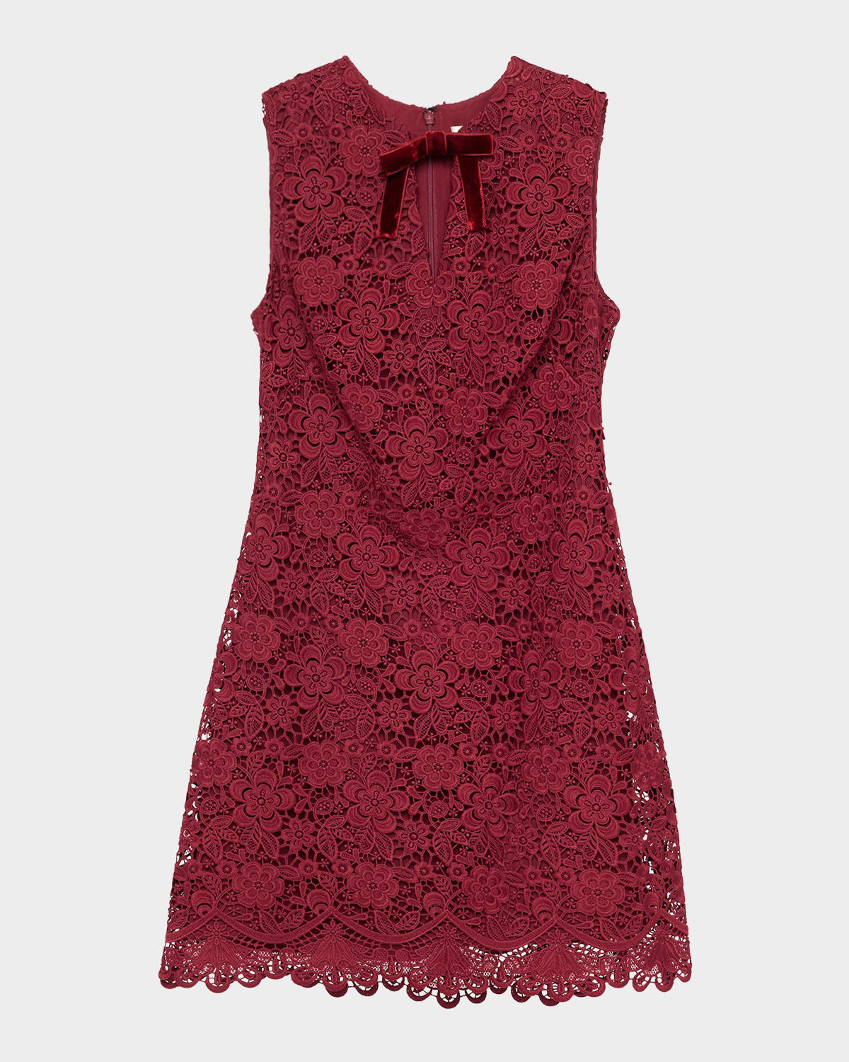 Shoshanna Mandi Cutout Bow-front Floral Lace Mini Dress In Multi