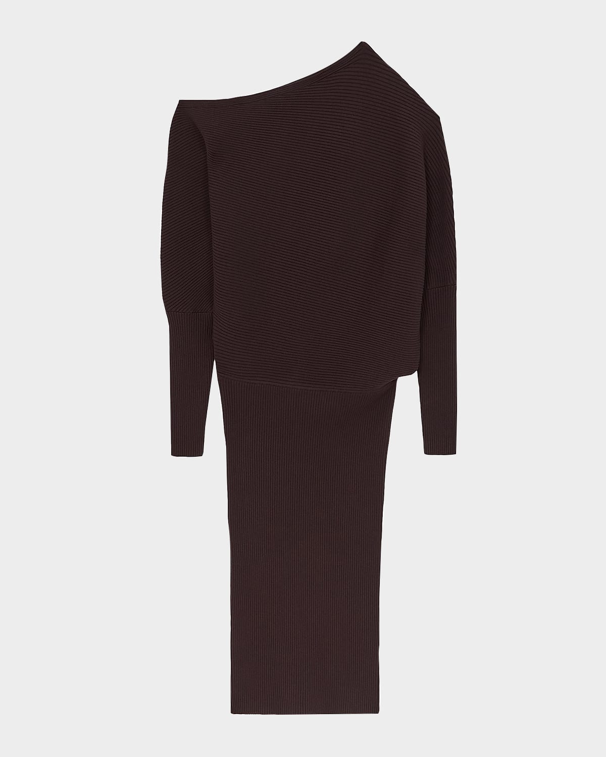 Reiss Lara One-shoulder Rib Knit Dress In Black
