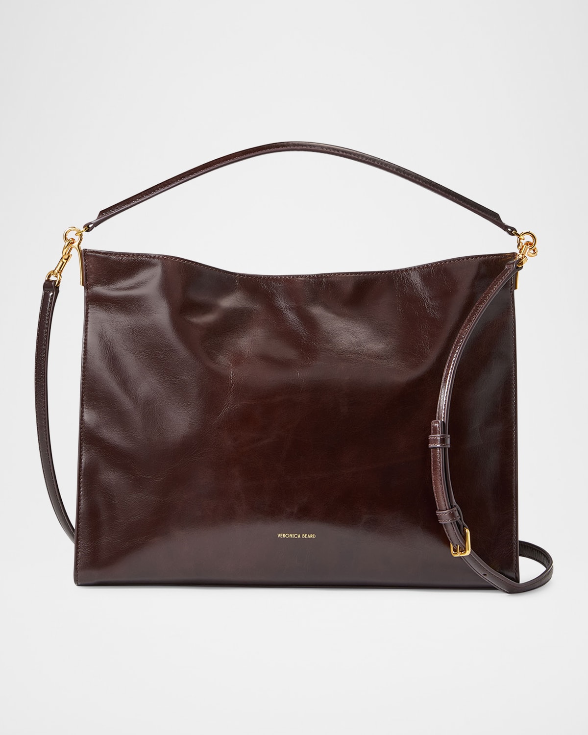 Veronica Beard Vida Slouchy Crinkled Leather Shoulder Bag
