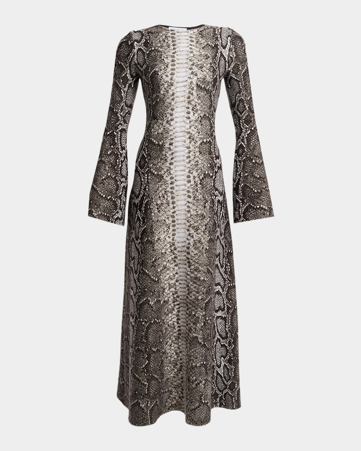 Gabriela Hearst Aalia Greyscale Cashmere-silk Maxi Dress In Gray