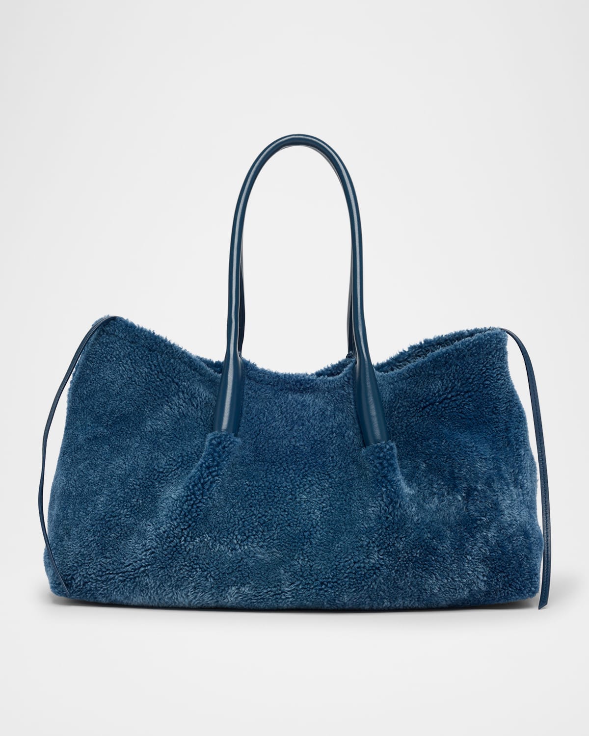 Bottega Veneta Pinacoteca Reversible Shearling Tote Bag In Blue
