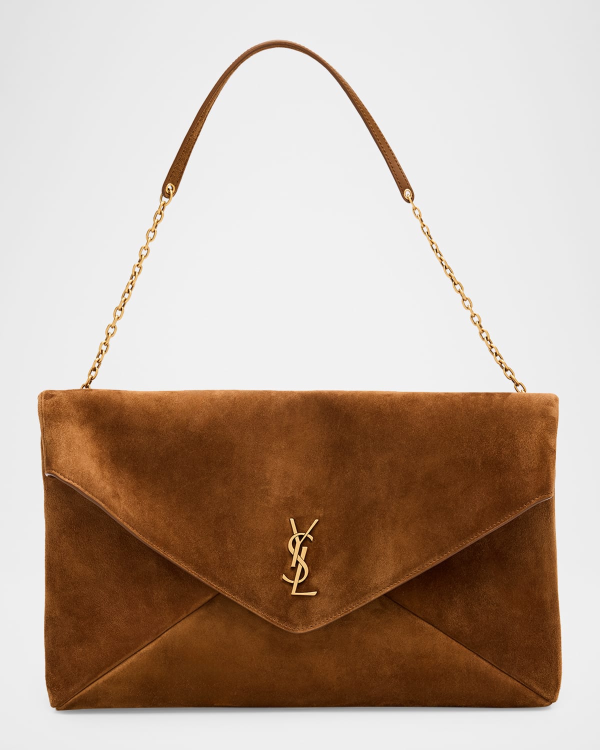 Saint Laurent Ysl Envelope Flap Shoulder Bag In Suede