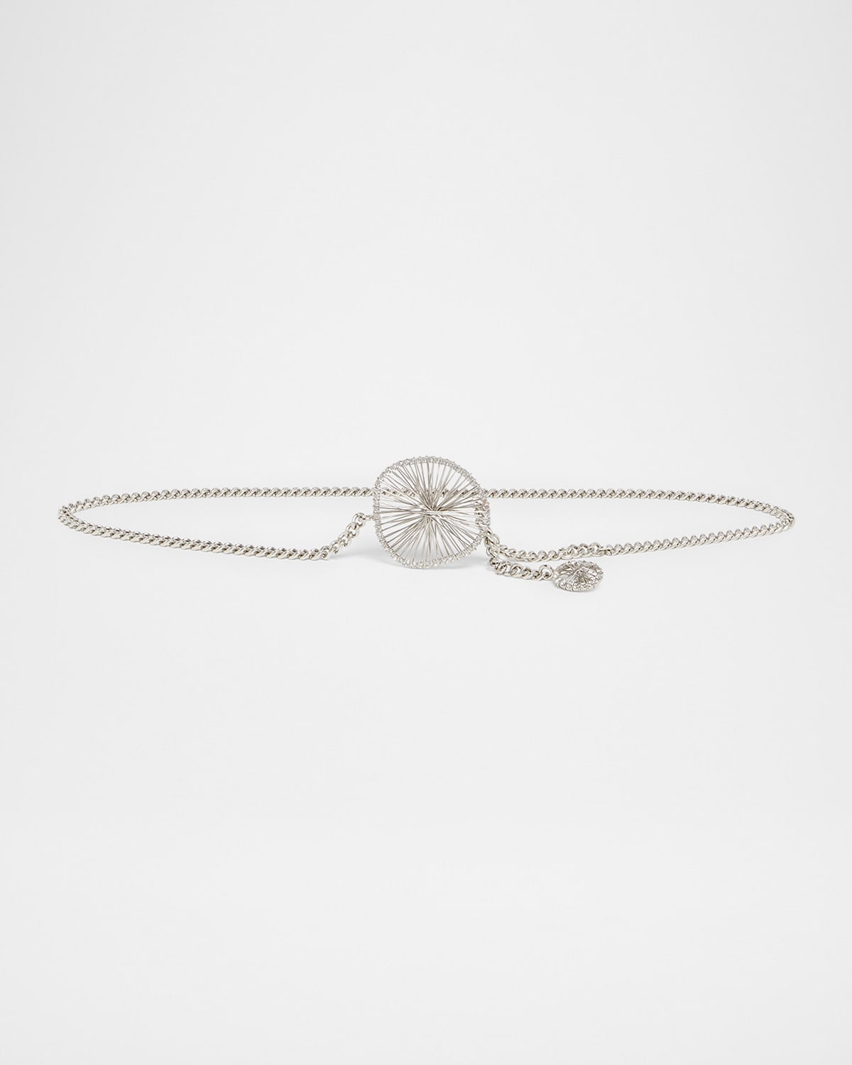 Isabel Marant Vildya Crystal-embellished Silvertone Chain Belt In Silver