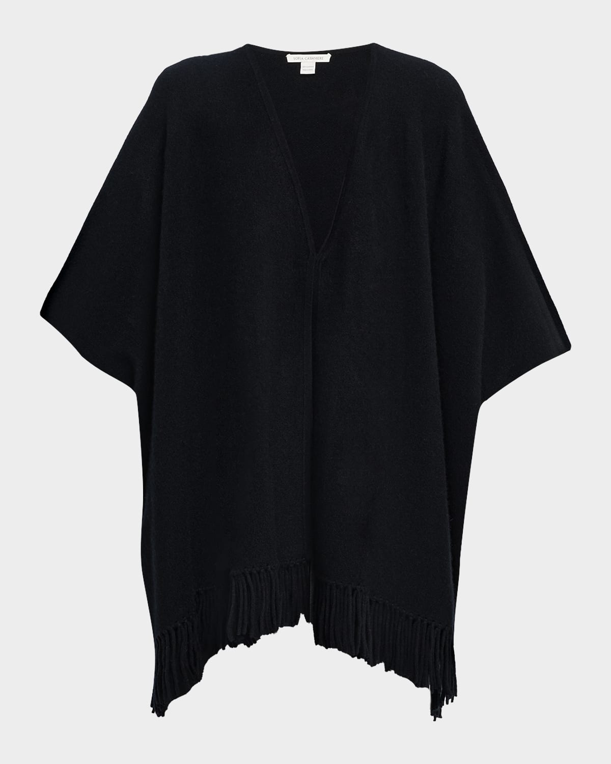Sofia Cashmere Double-face Cashmere Cape In Black