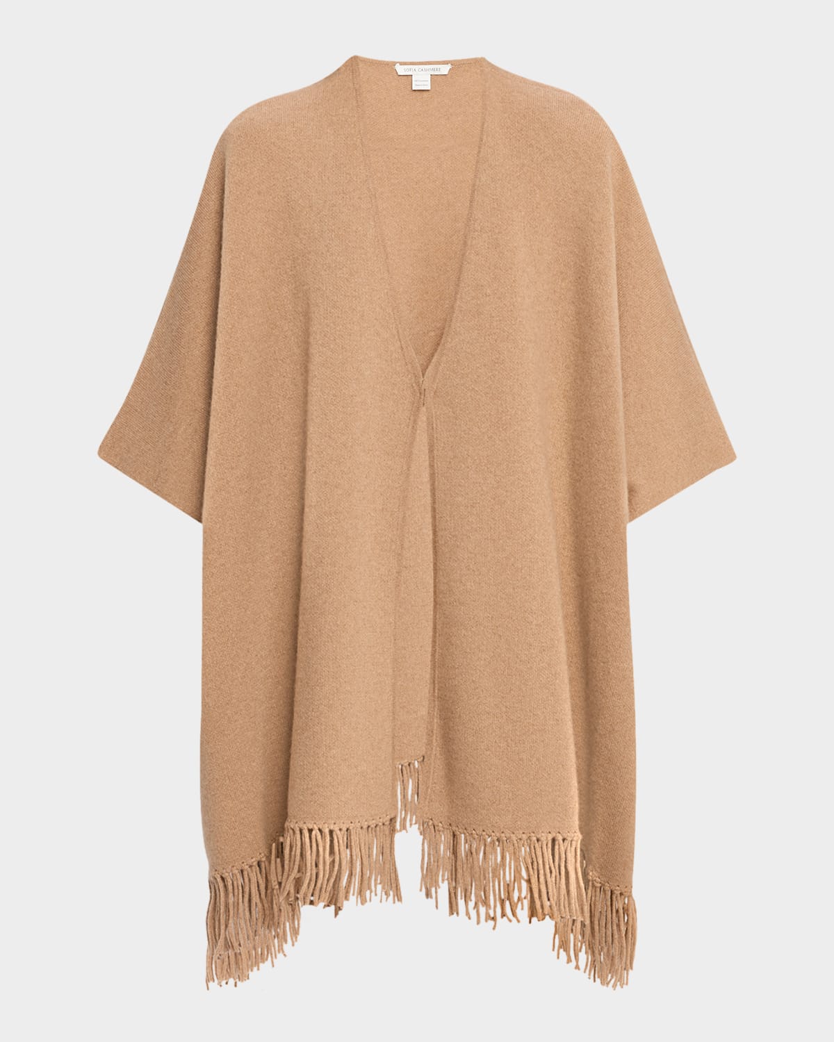 Sofia Cashmere Double-face Cashmere Cape In Brown