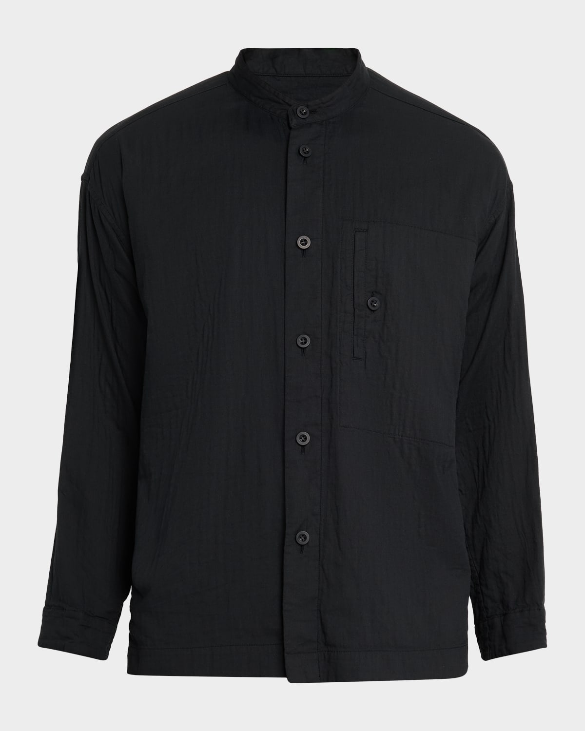 Issey Miyake Men's Double-faced Cotton Button-down Shirt In Black