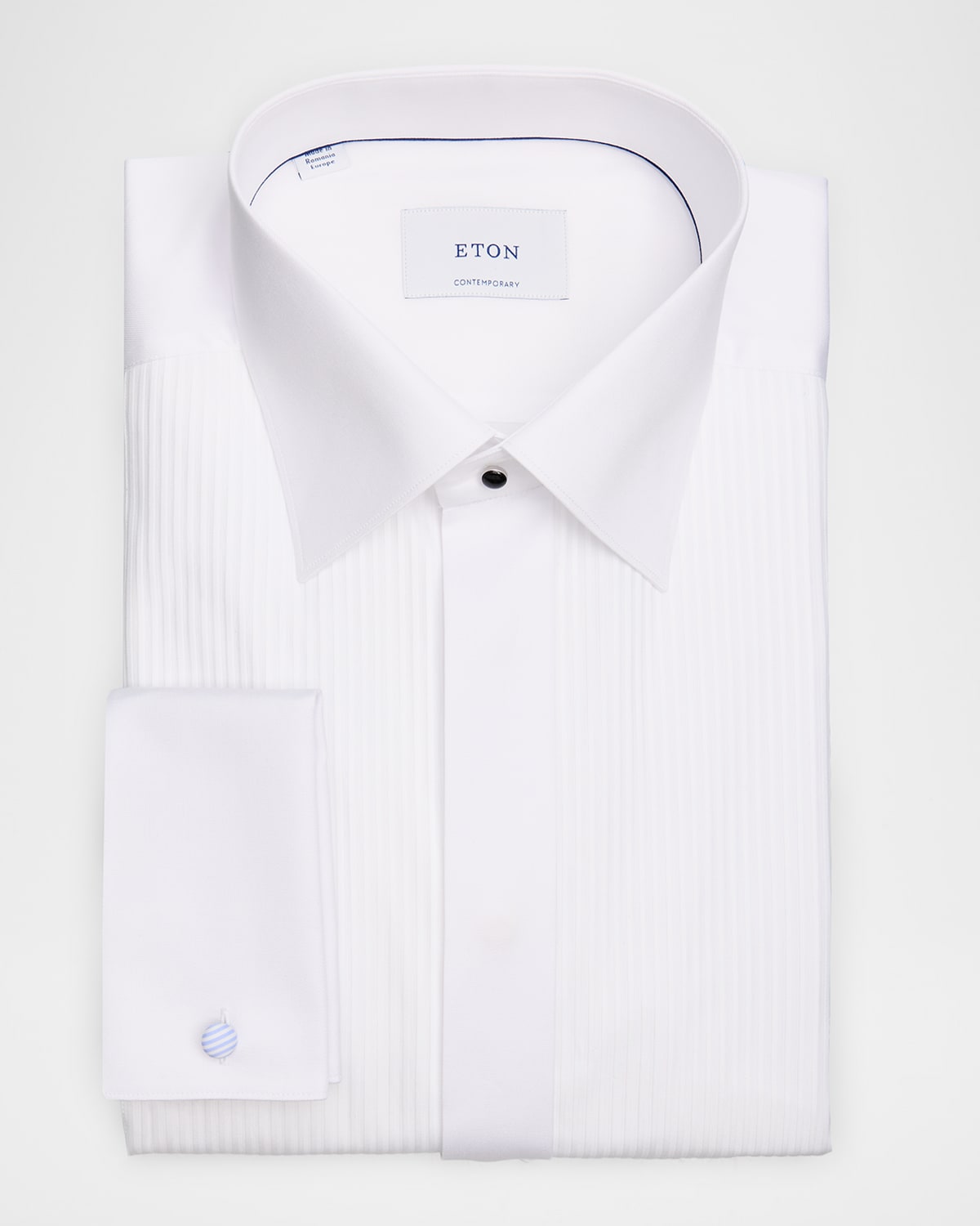 Eton Men 's Contemporary Fit Cotton Plisse-Bib Dress Shirt