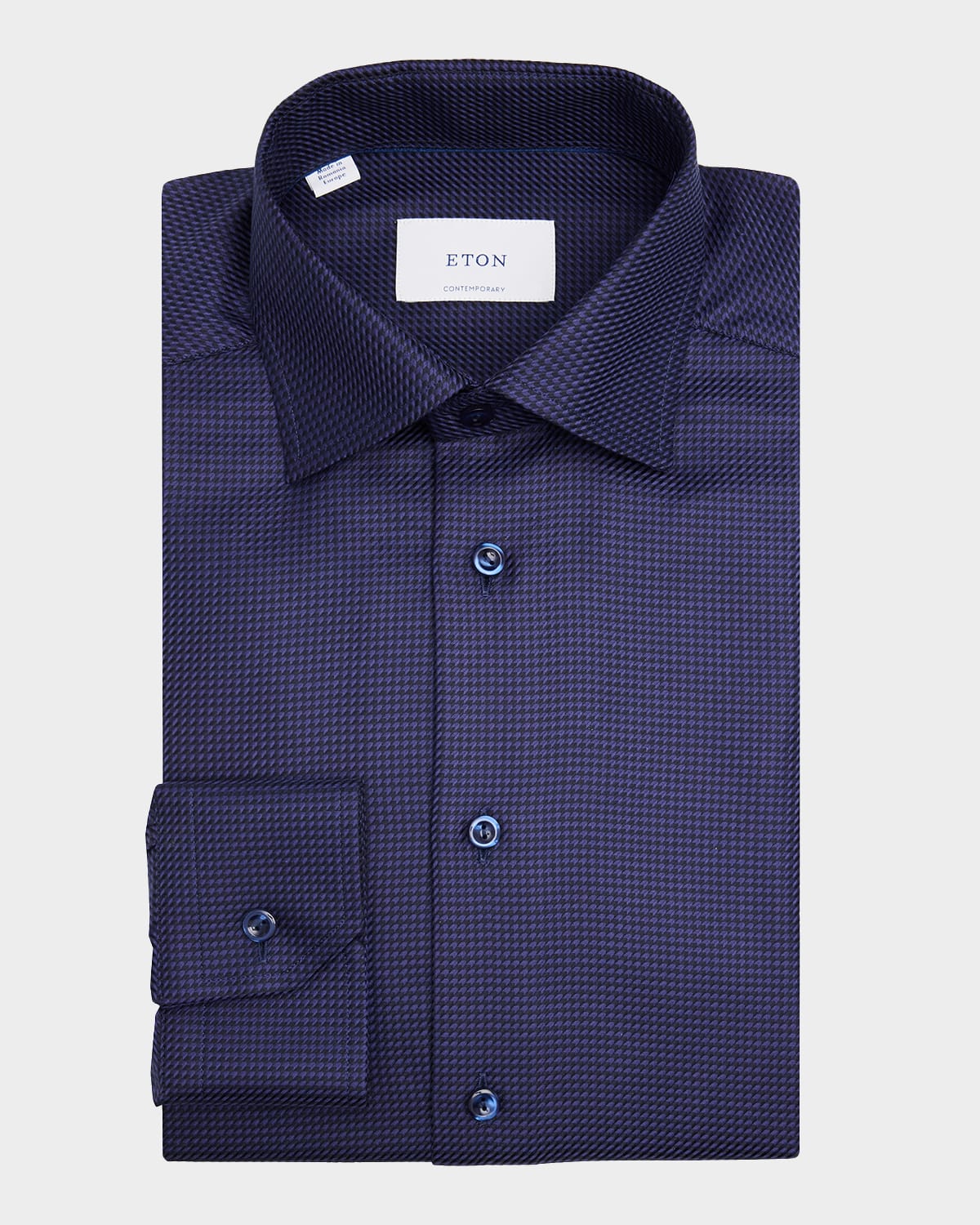 Eton Men 's Contemporary-Fit Organic Cotton Check Dress Shirt