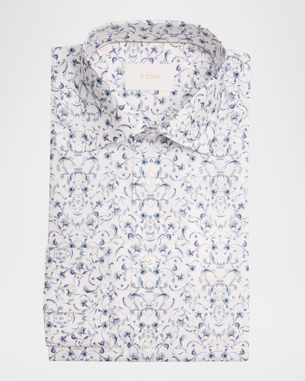 Eton Men 's Slim-Fit Cotton Floral Damask Dress Shirt