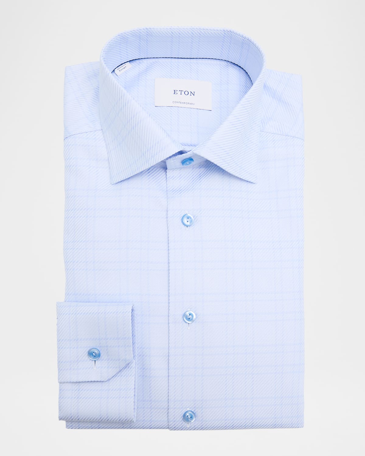 Eton Men 's Contemporary-Fit Organic Cotton Check Dress Shirt