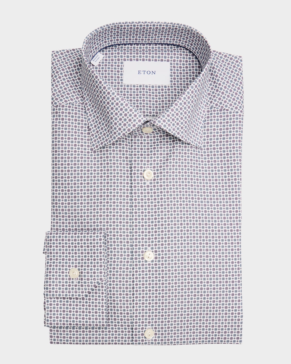 Eton Men 's Slim-Fit Organic Cotton Geometric Dress Shirt