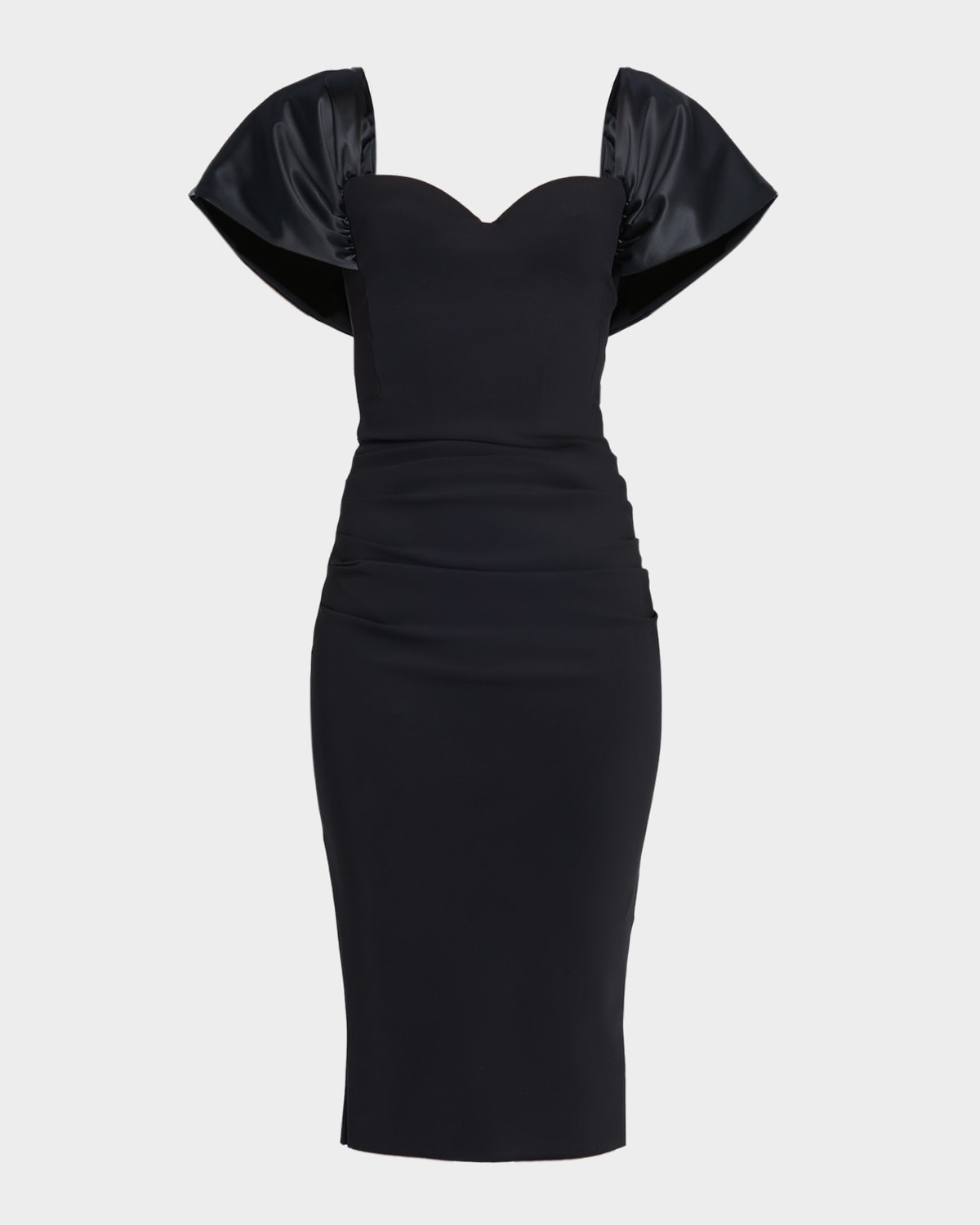 Chiara Boni La Petite Robe Silvya Sweetheart Midi Sheath Dress In Black