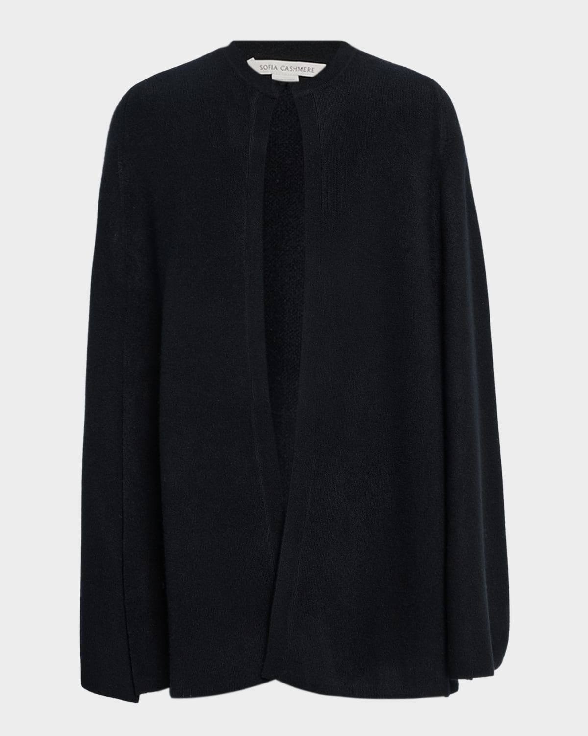 Sofia Cashmere Double-face Cashmere Turtleneck Cape In Black