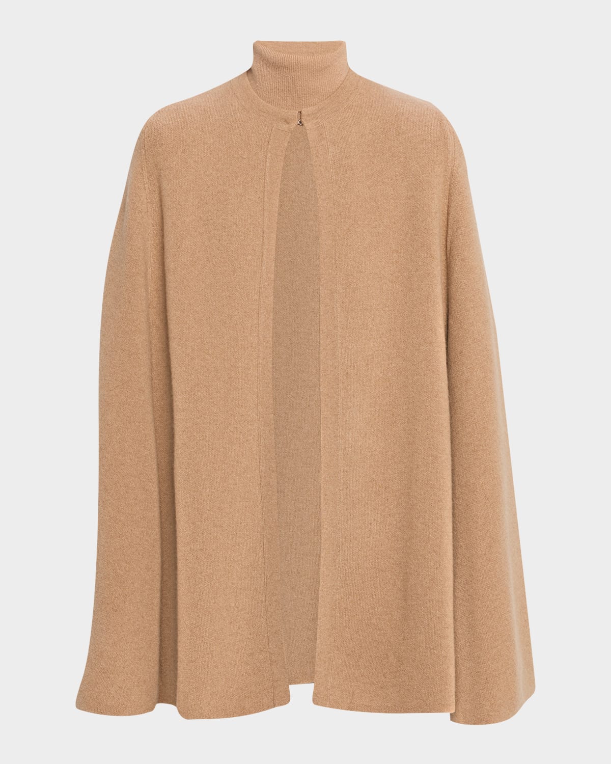 Sofia Cashmere Double-face Cashmere Turtleneck Cape In Brown