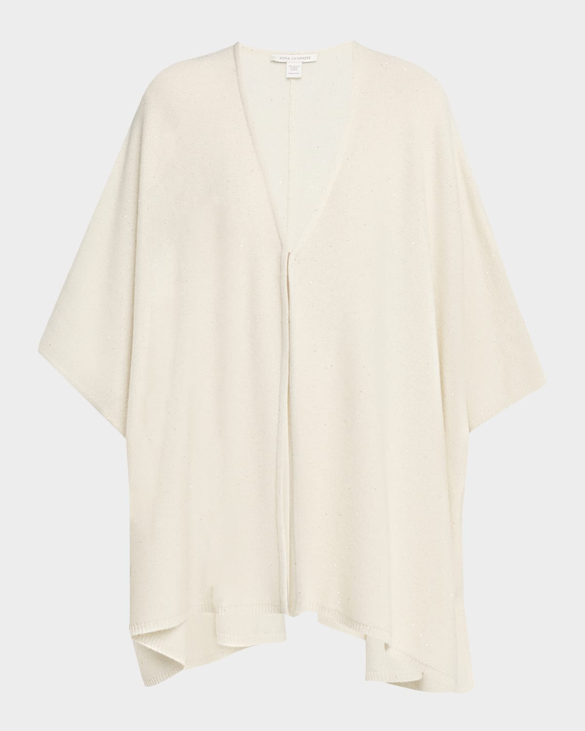 Sofia Cashmere Sequin Cashmere Knit Cape In Multi
