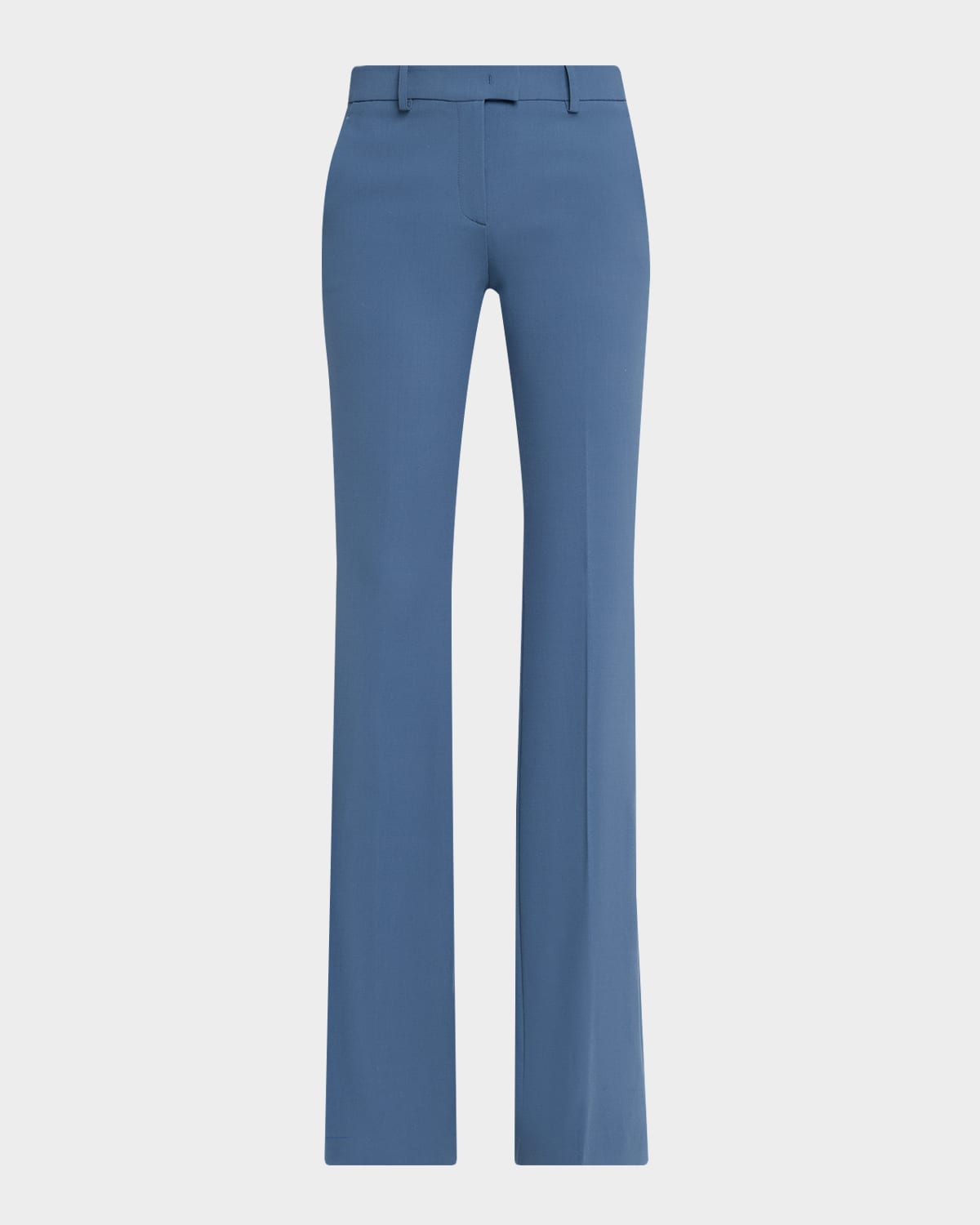 Michael Kors Haylee Flare-leg Stretch Wool Trousers In Blue