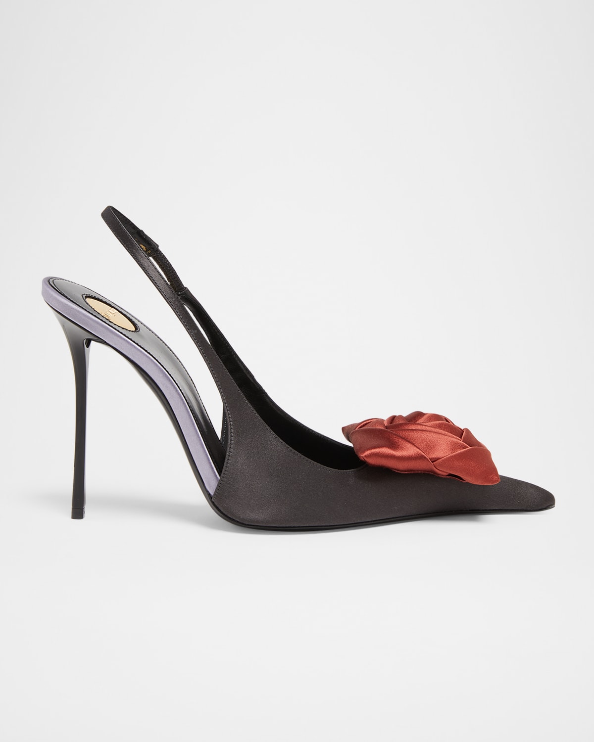 Saint Laurent 110mm Amalia Satin Slingback Pumps