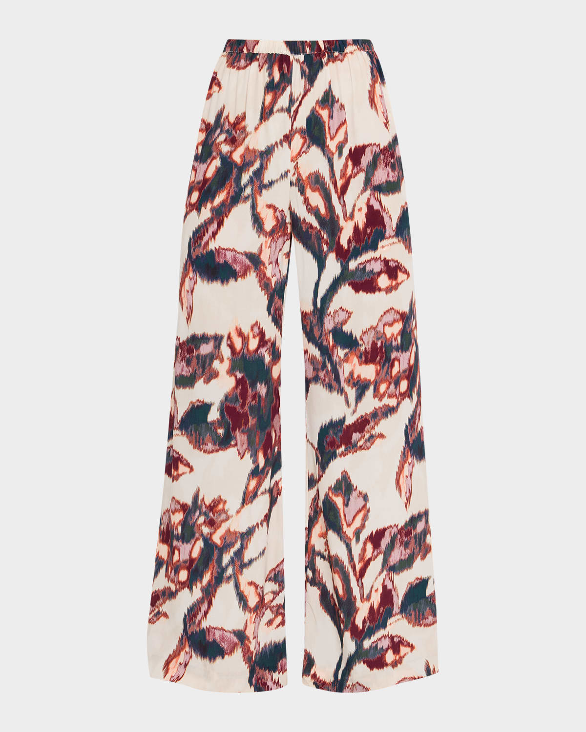 Figue Devon Floral-print Wide-leg Pull-on Pants In Multi