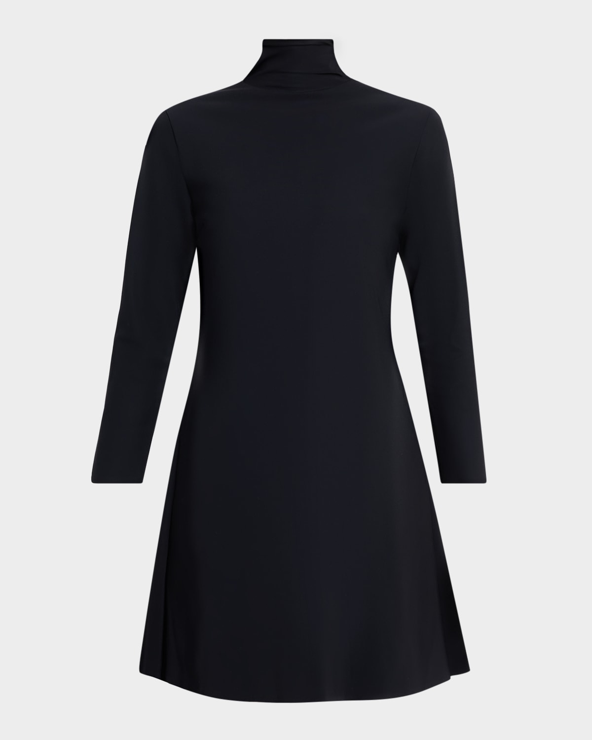 Chiara Boni La Petite Robe Yakat Long Sleeve High-neck Short Dress In Black