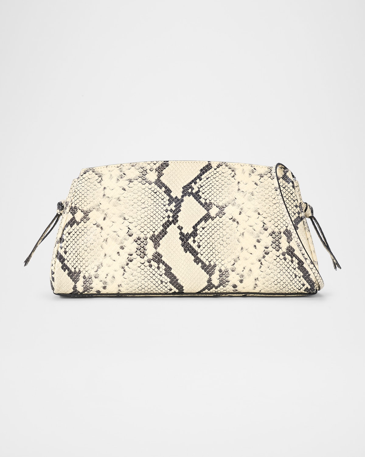 Staud Maude Python-embossed Leather Clutch Bag In White