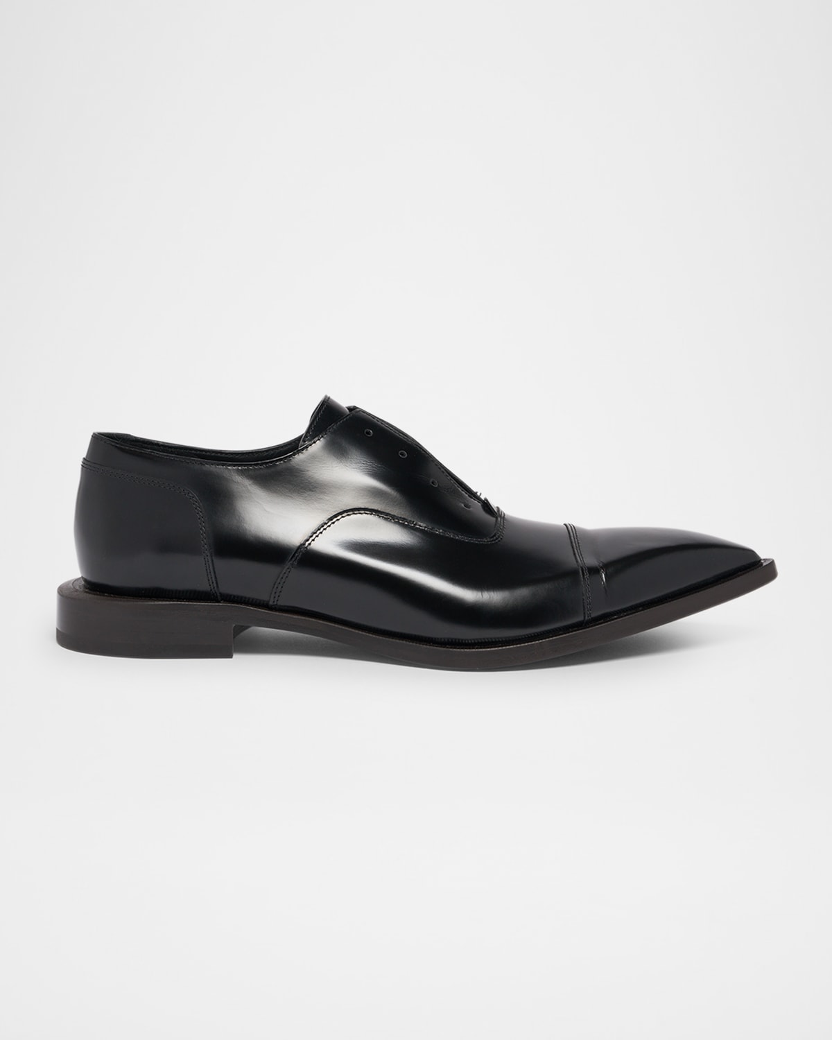 Lanvin Laceless Oxford Shoes In Black