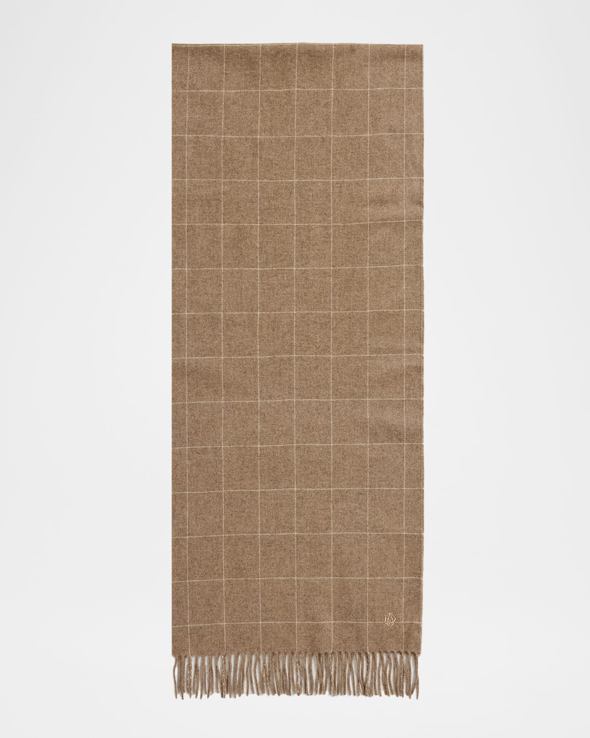 Dunhill Men's Wool And Cashmere Windowpane Check Scarf In Brown