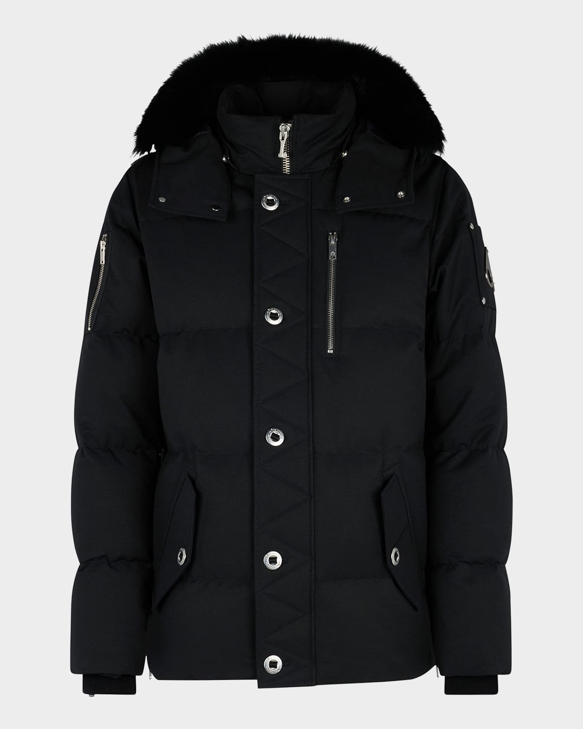 Moose Knuckles Quilted Down Jacket With Detachable Fur-trimmed Hood