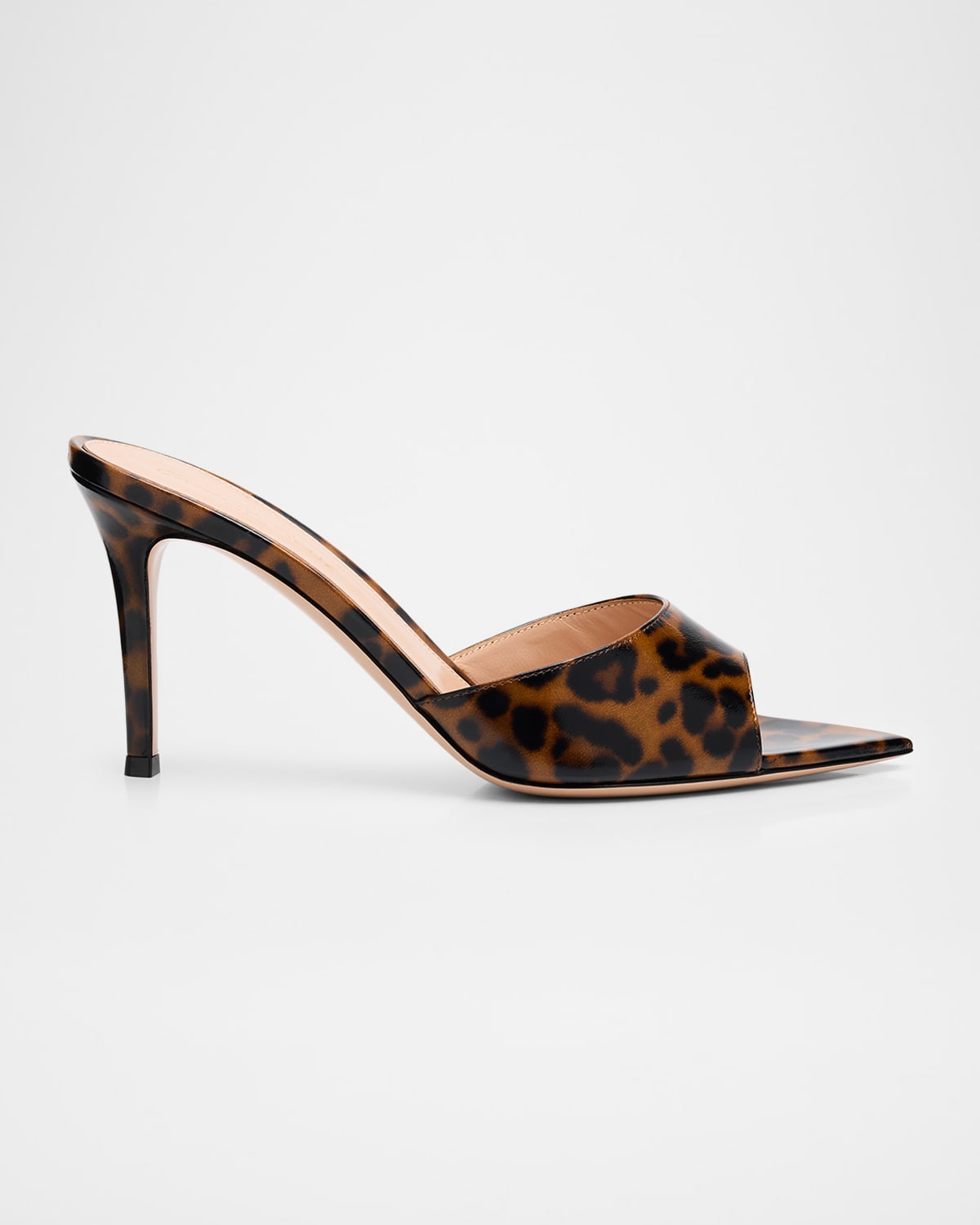 Gianvito Rossi Elle Leopard Patent Leather Mule Pumps In Animal Print
