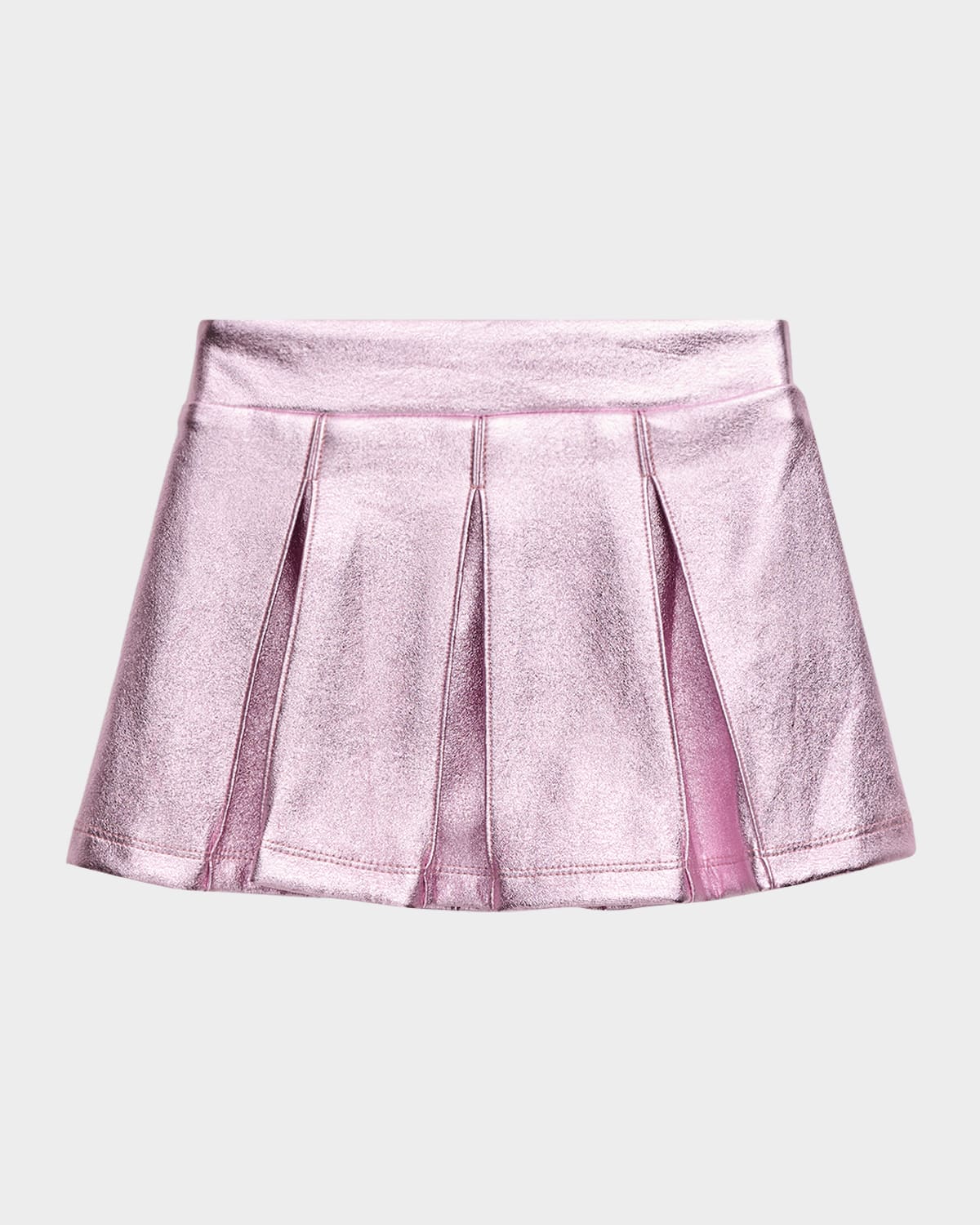 Hannah Banana Girl's Metallic Faux Leather Mini Skirt In Pink