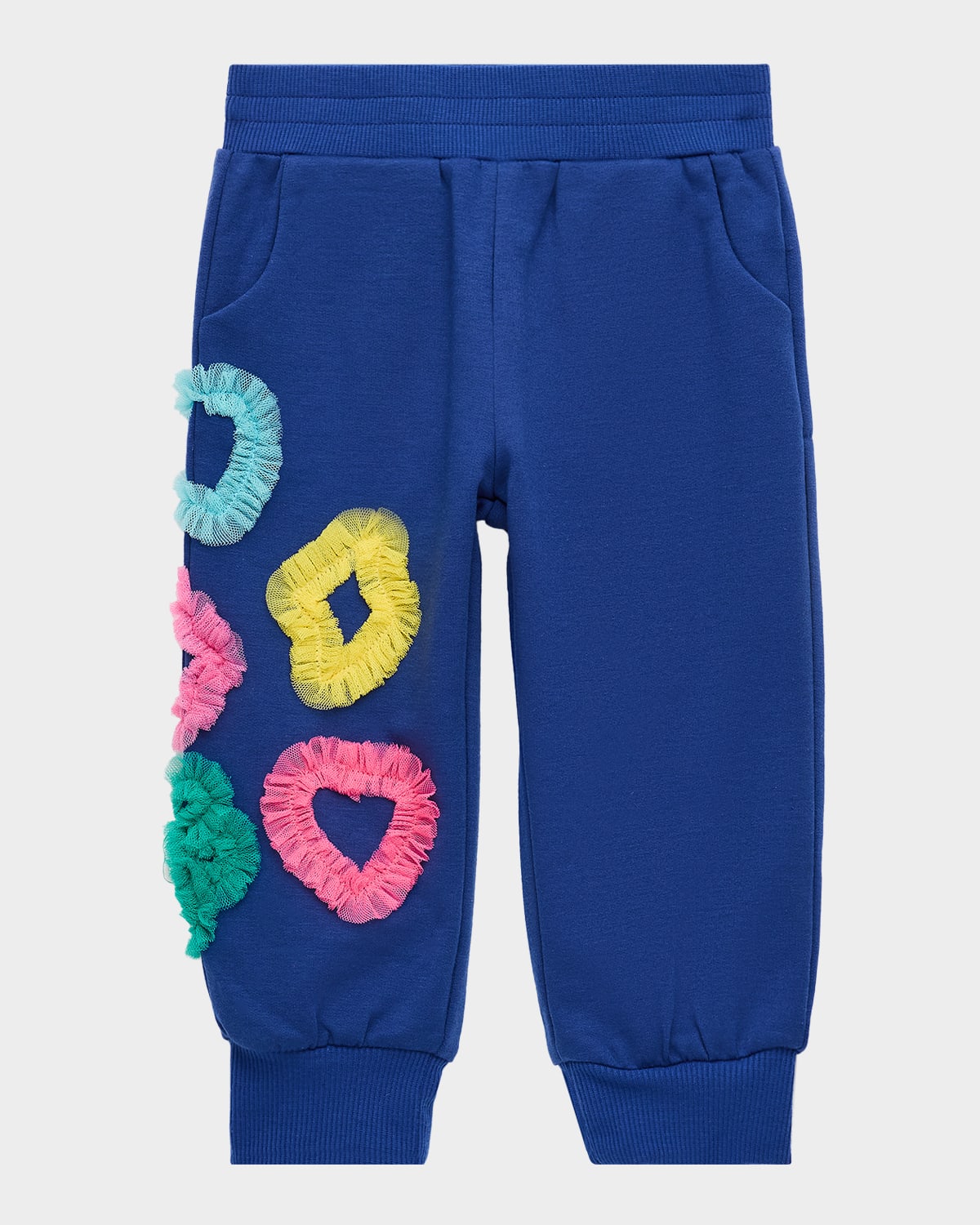 Hannah Banana Girl's Appliquéd Fleece Jogger Pants In Blue
