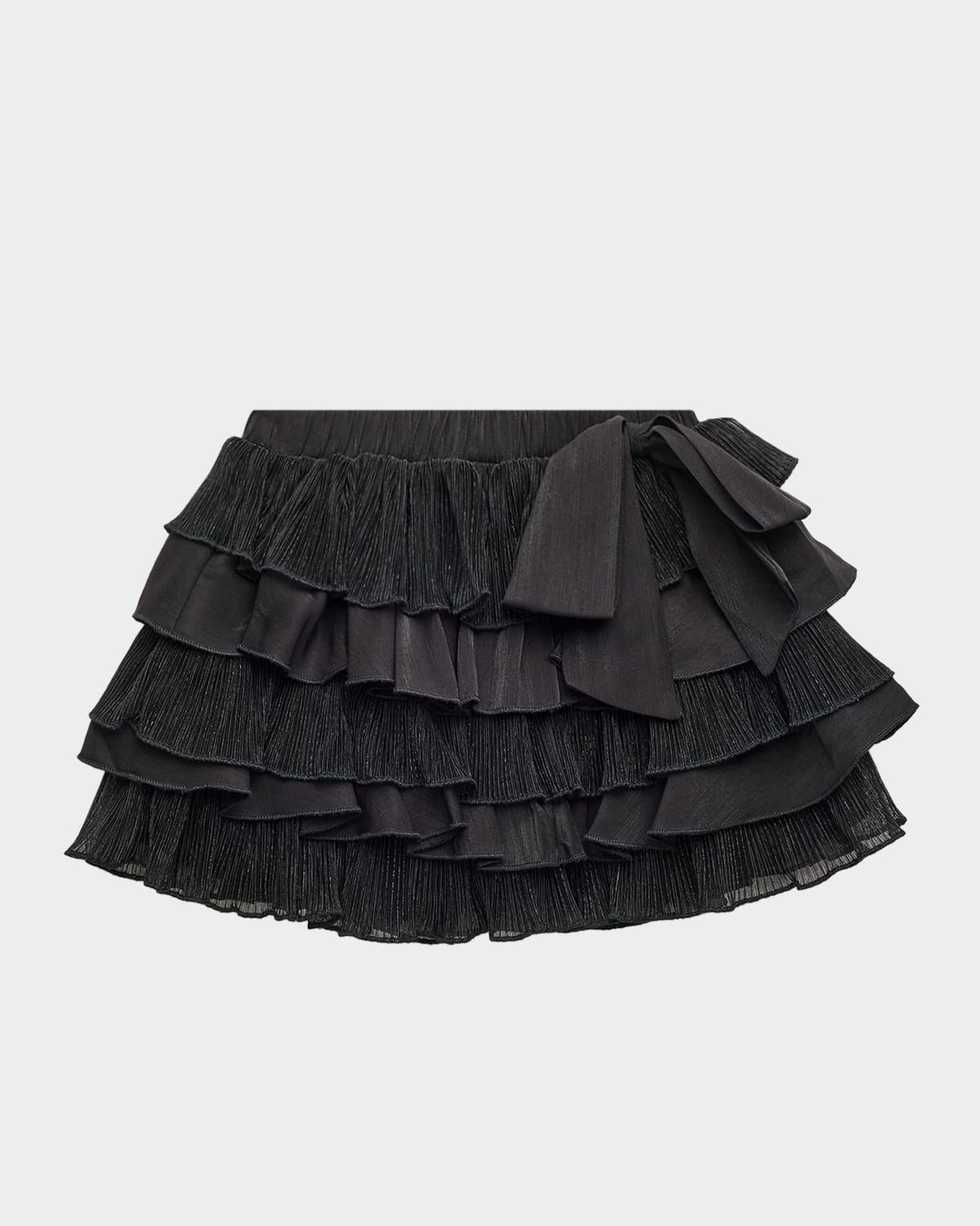 Hannah Banana Girl's Tiered Mini Skirt In Black