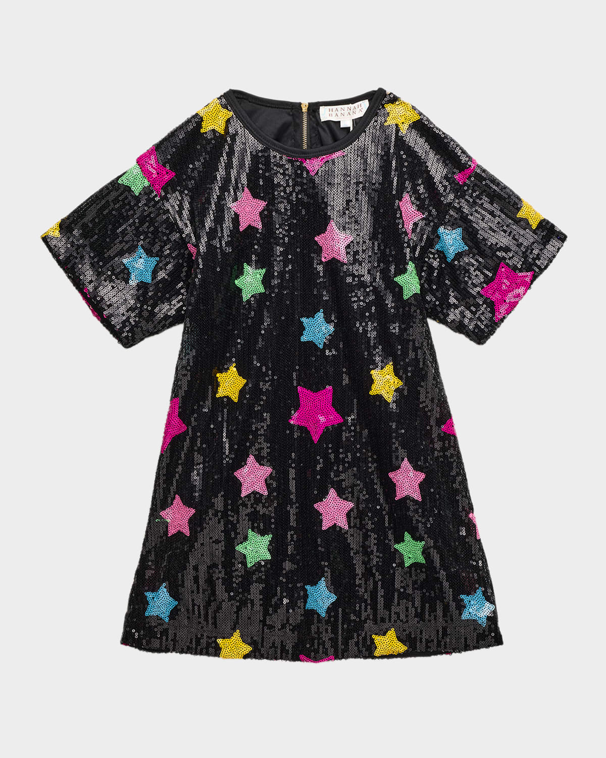 Hannah Banana Girl 's Sequined Star Mini Dress, Size 4-