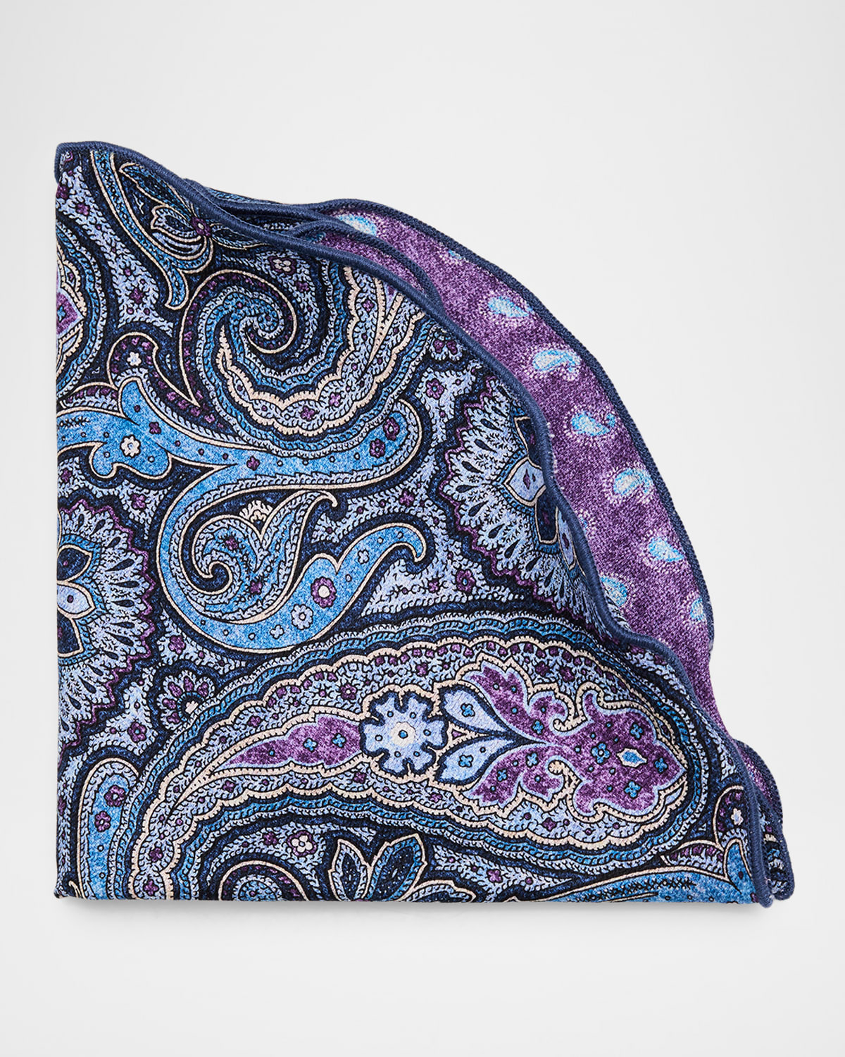Edward Armah Men 's Reversible Paisley Silk Pocket Circle