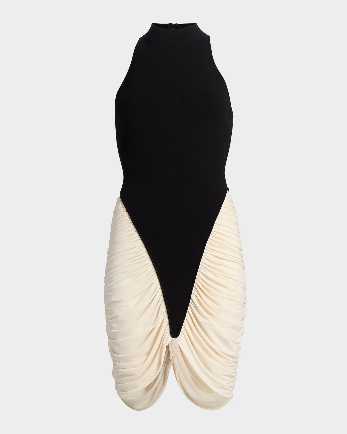 Et Ochs Atticus Sleeveless Draped Knit Mini Dress In Black