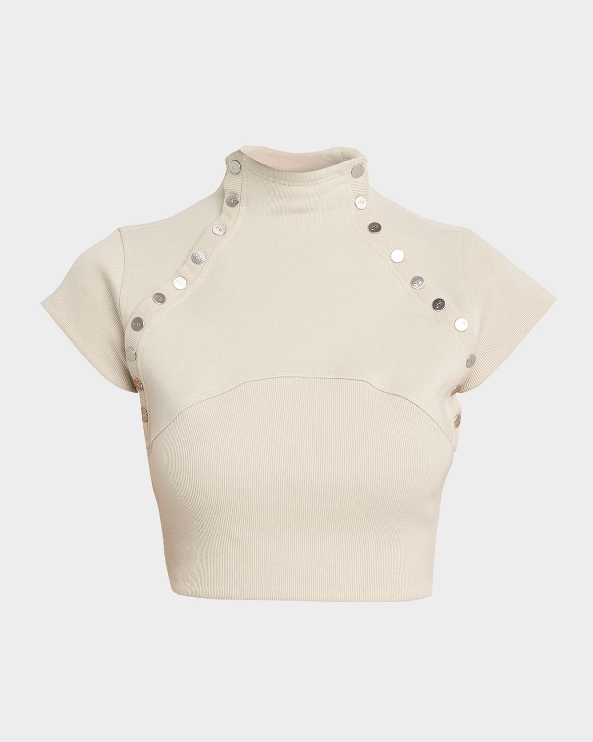 Jane Wade Snap Down Crop Top In Gray