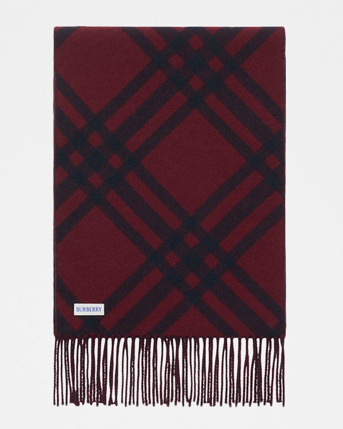 Burberry Check Double-faced Cashmere Scarf In Blue