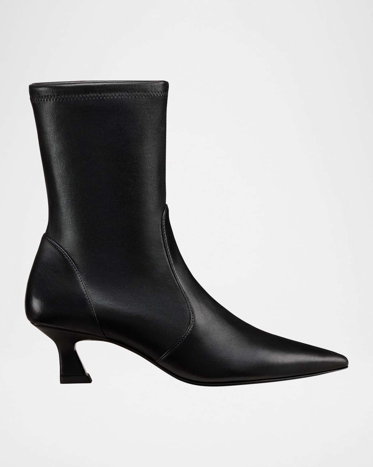 Stuart Weitzman 50mm Vinnie Stretch Leather Booties In Black