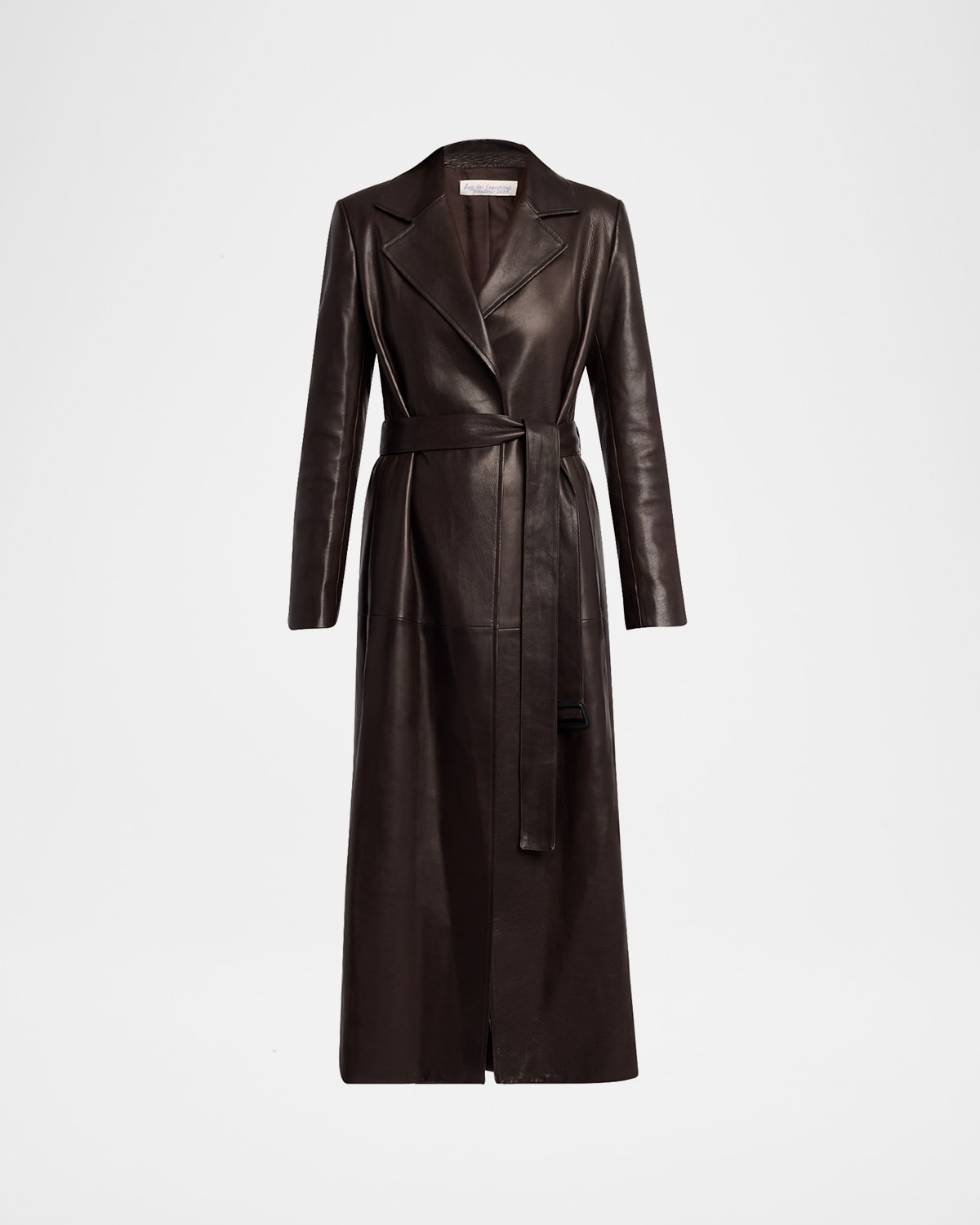 The Row Raisa Belted Leather Coat In Brown