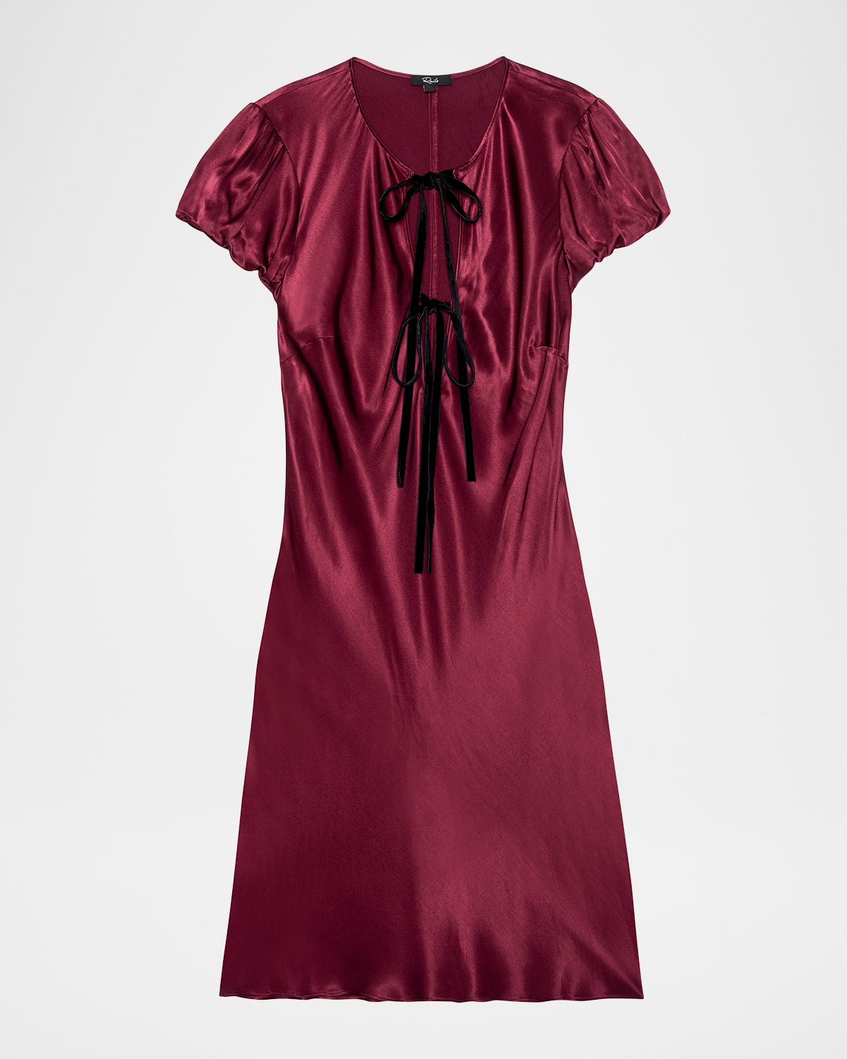 Rails Elysia Satin Bow-front Mini Dress In Burgundy